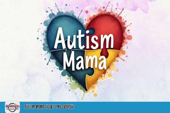 Autism Mama Heart PNG Graphic: Design That Speaks Volumes