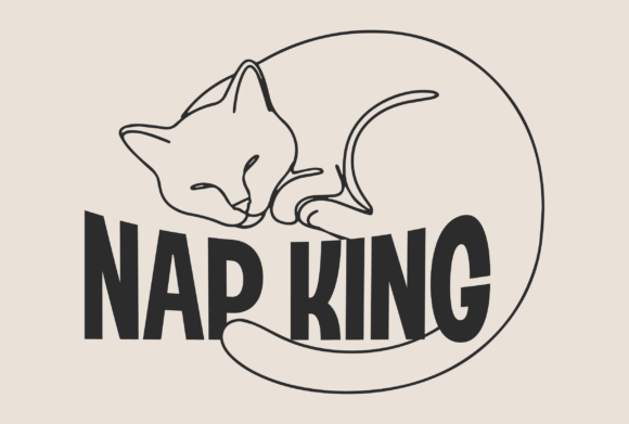 Nap King Sleeping Cat Graphic: Capturing Feline Relaxation