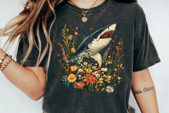 Shark Meets Wildflower: A Vintage Graphic for Modern Makers