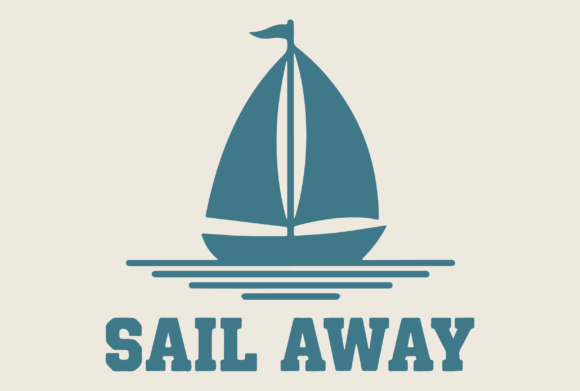 Timeless Appeal: The Vintage Sail Away Boat Vector Graphic