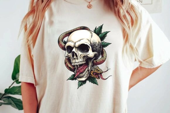 Timeless Edge: Skull and Snake Art for Bold Projects
